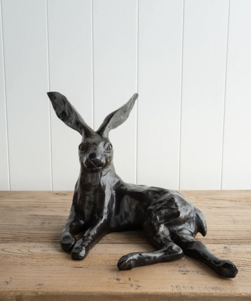 Alternative view of Large Relaxed Bronze/Gold Hare